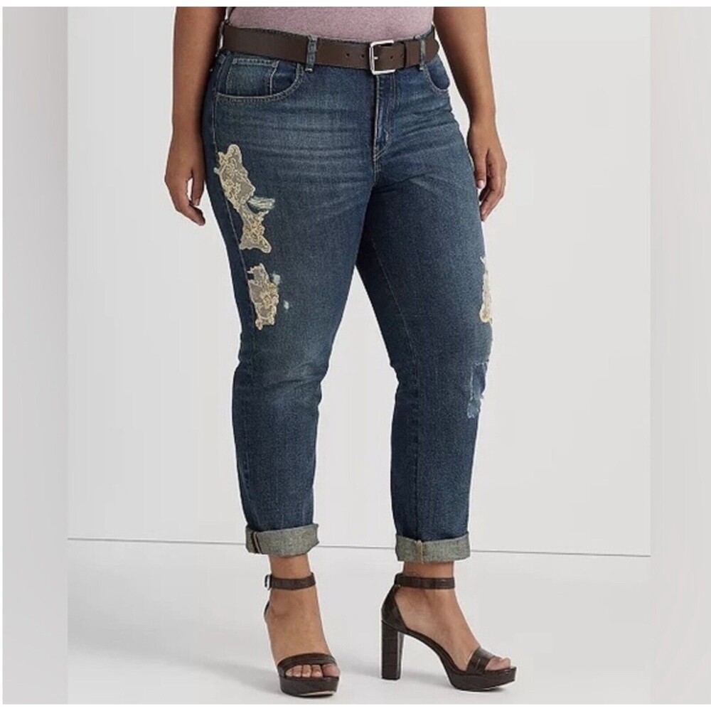 Lauren Ralph Lauren Relaxed Taper Jeans Blue Comfort Stretch 20W